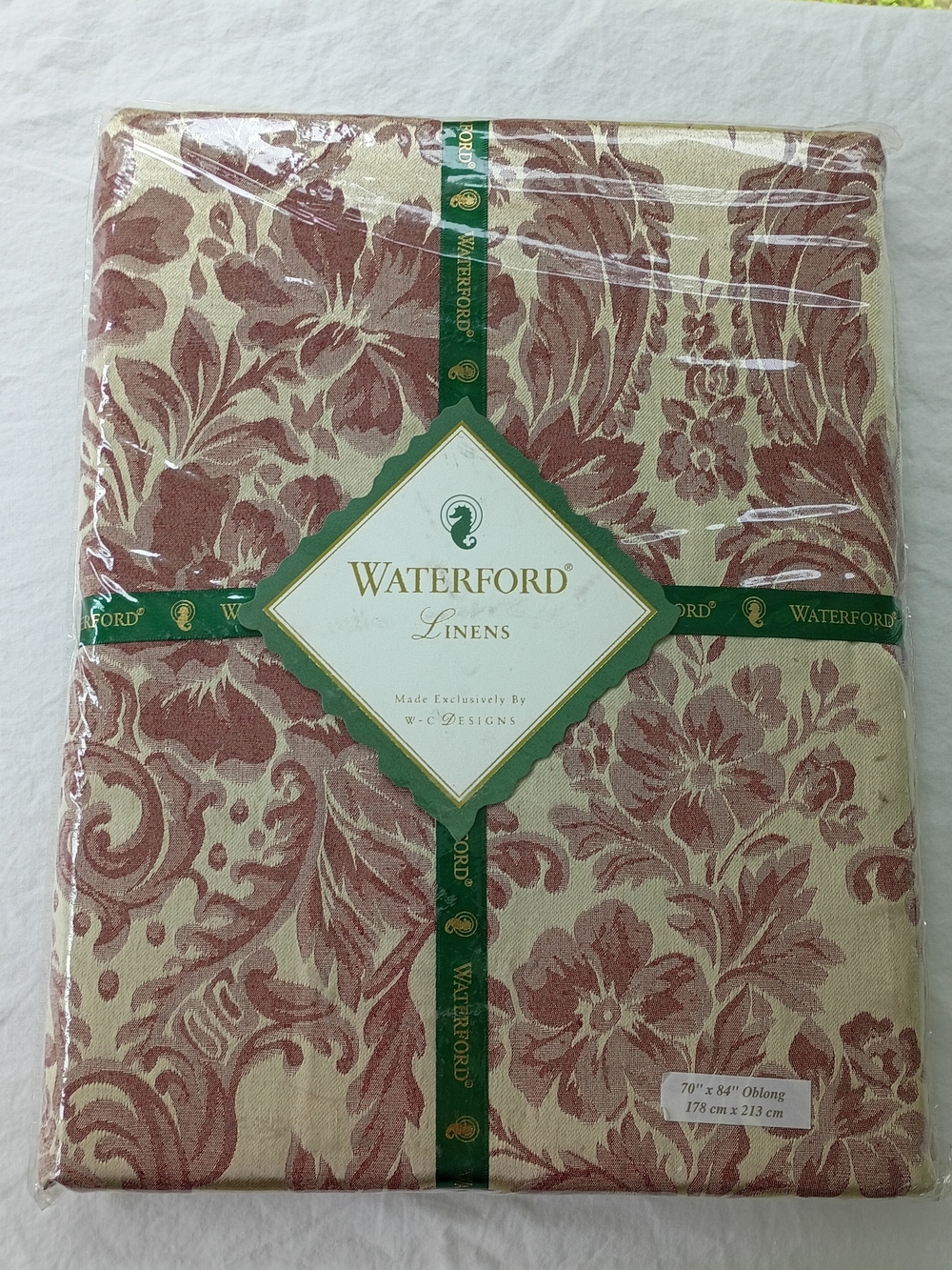 Waterford Linens Floral Tablecloth Oblong 70" x 84" Kingscourt Wine & Champ NIP